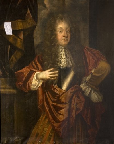 Portrait of an Unknown Man in a Rust Red Cloak by British School